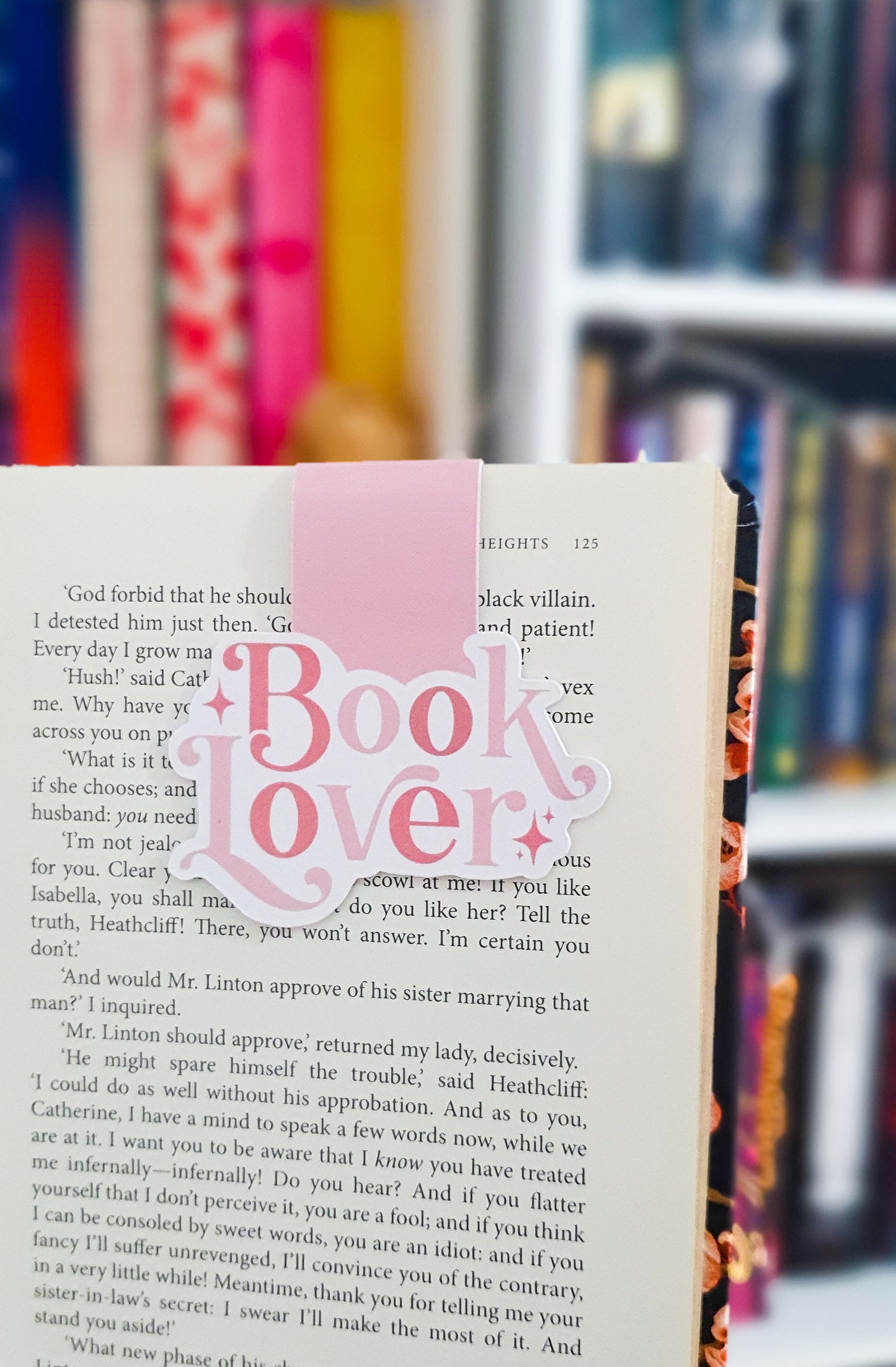 Book lover pink magnetic bookmark