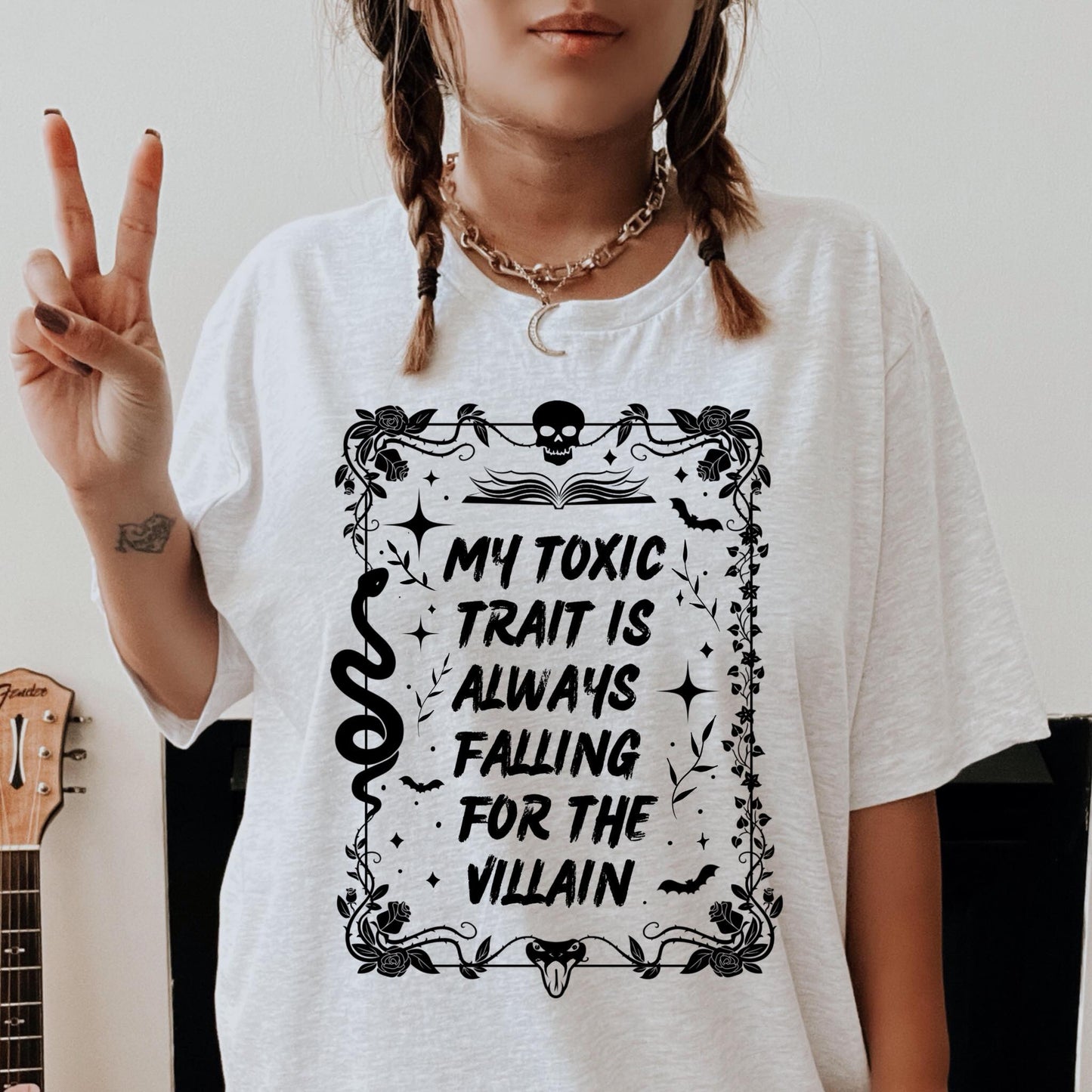My toxic trait is always falling for the villain t-shirt