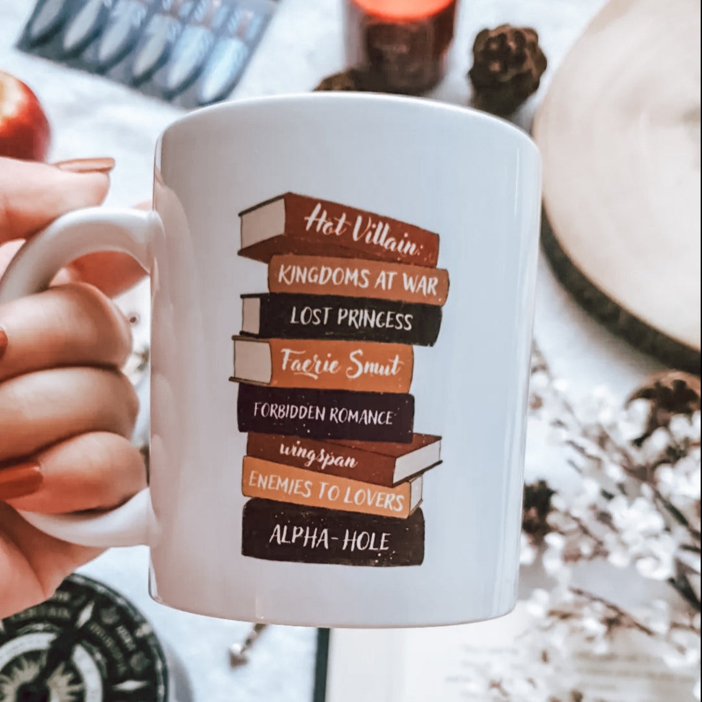 Fantasy Book stack ceramic mug