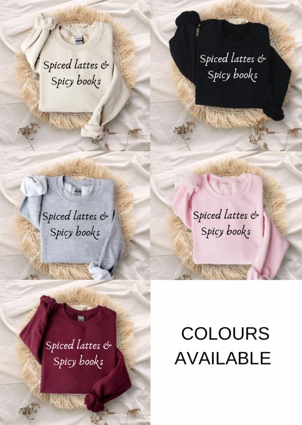 Spiced lattes and spicy books crewneck sweatshirt