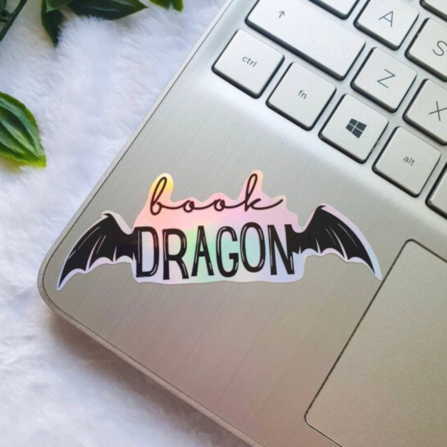 Book dragon holographic sticker