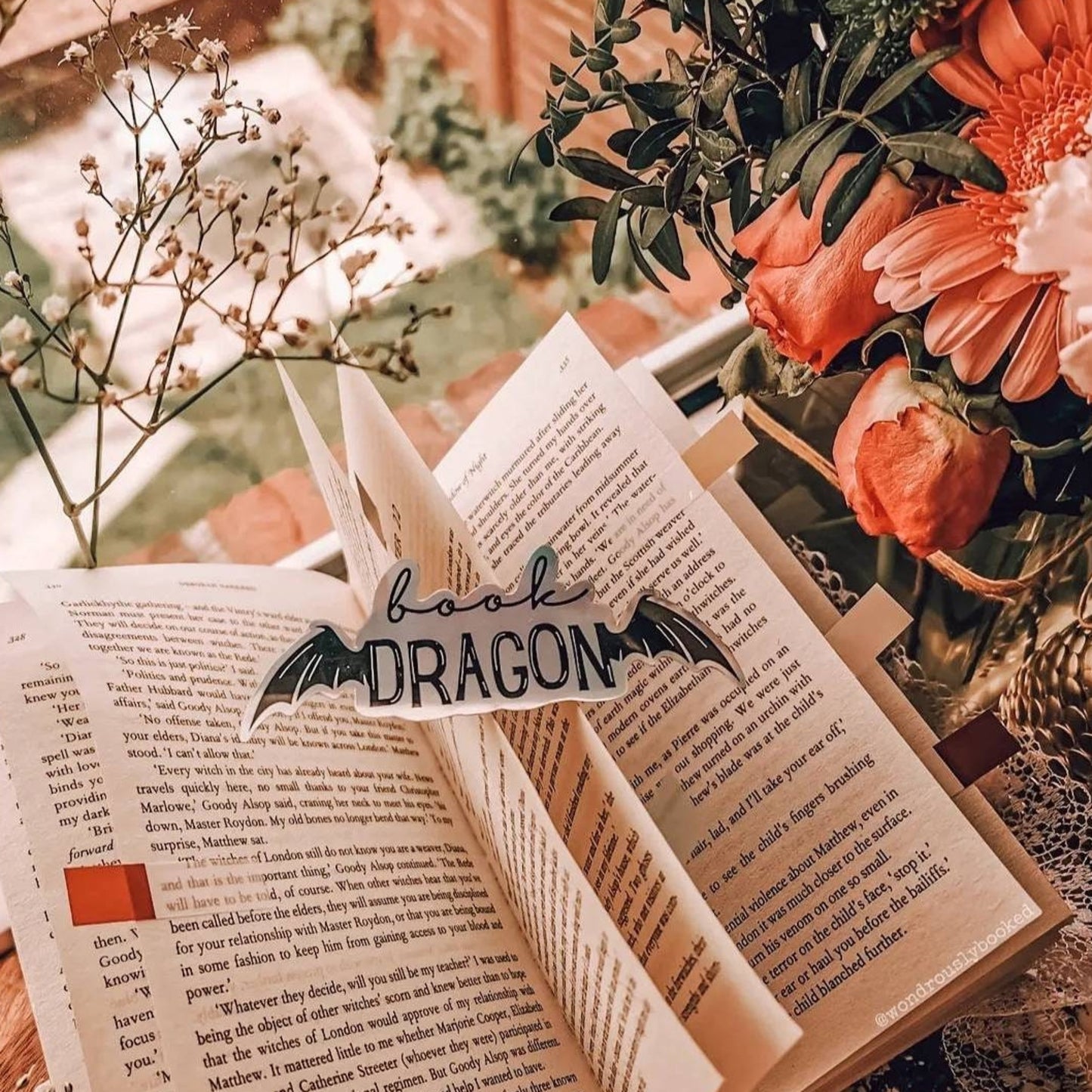 Book dragon holographic sticker