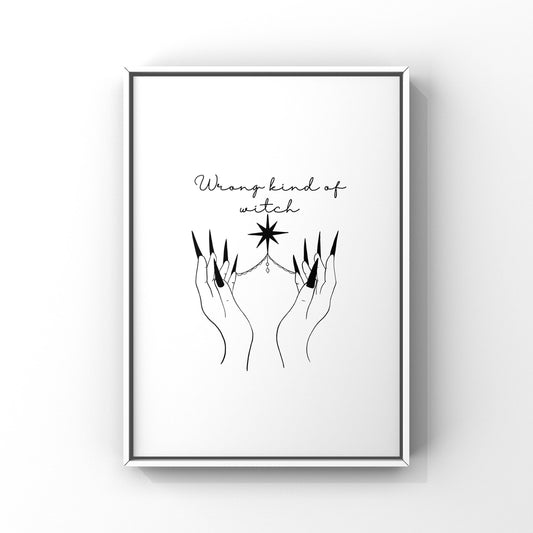 Throne of glass wrong kind of witch print - officially licensed by Sarah J Maas