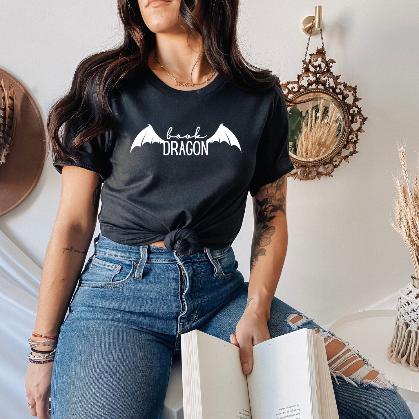 Book dragon t shirt