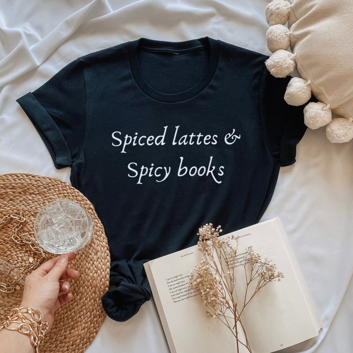 Spiced lattes and spicy books t-shirt