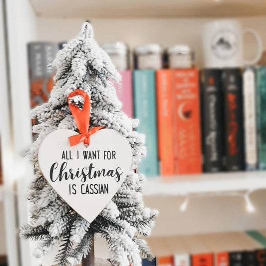 Personalised book boyfriend christmas tree ornament